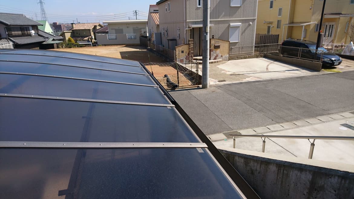 落ち葉除けネット設置 名古屋市東区 | カーポート修理ならエクステリアの窓口名古屋市東区