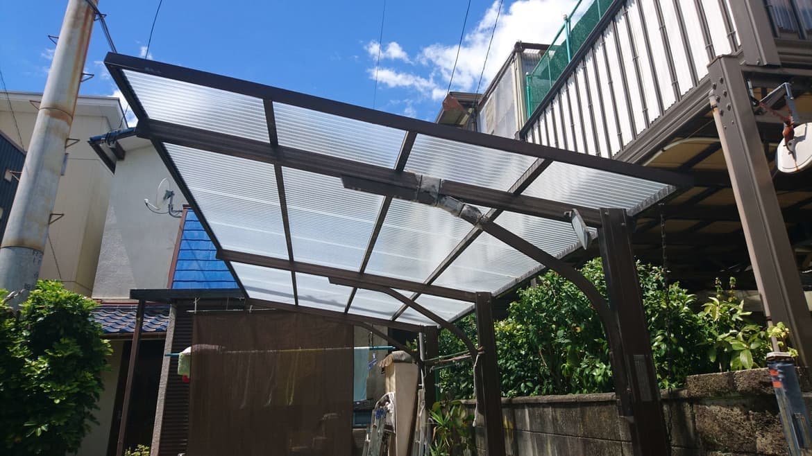 カーポート波板張替え 名古屋市東区 | カーポート修理ならエクステリアの窓口名古屋市東区