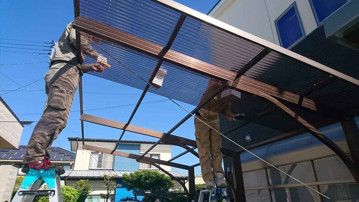 カーポート波板交換 名古屋市東区 | カーポート修理ならエクステリアの窓口名古屋市東区