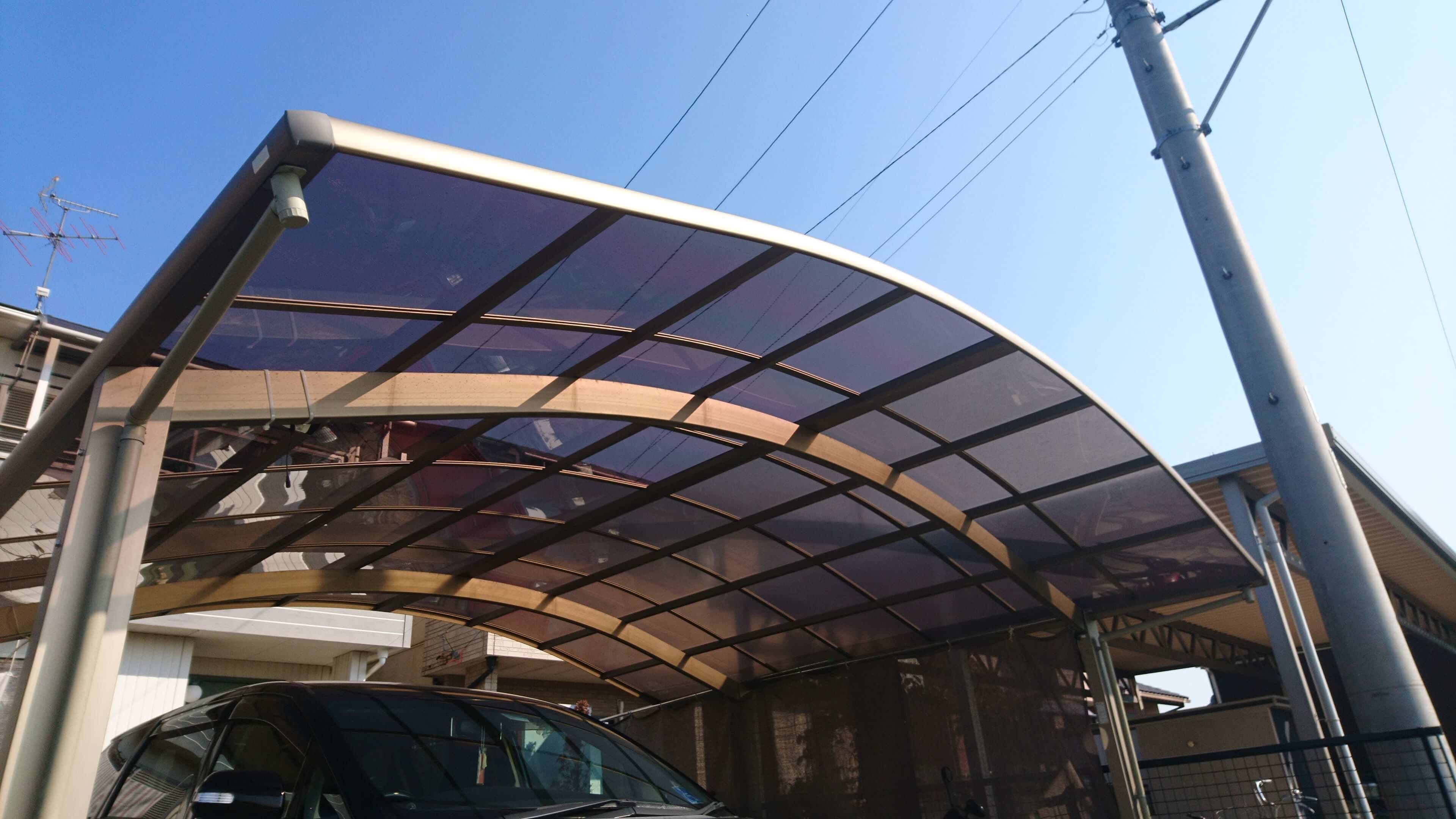 カーポート屋根パネル交換 名古屋市東区 | カーポート修理ならエクステリアの窓口名古屋市東区