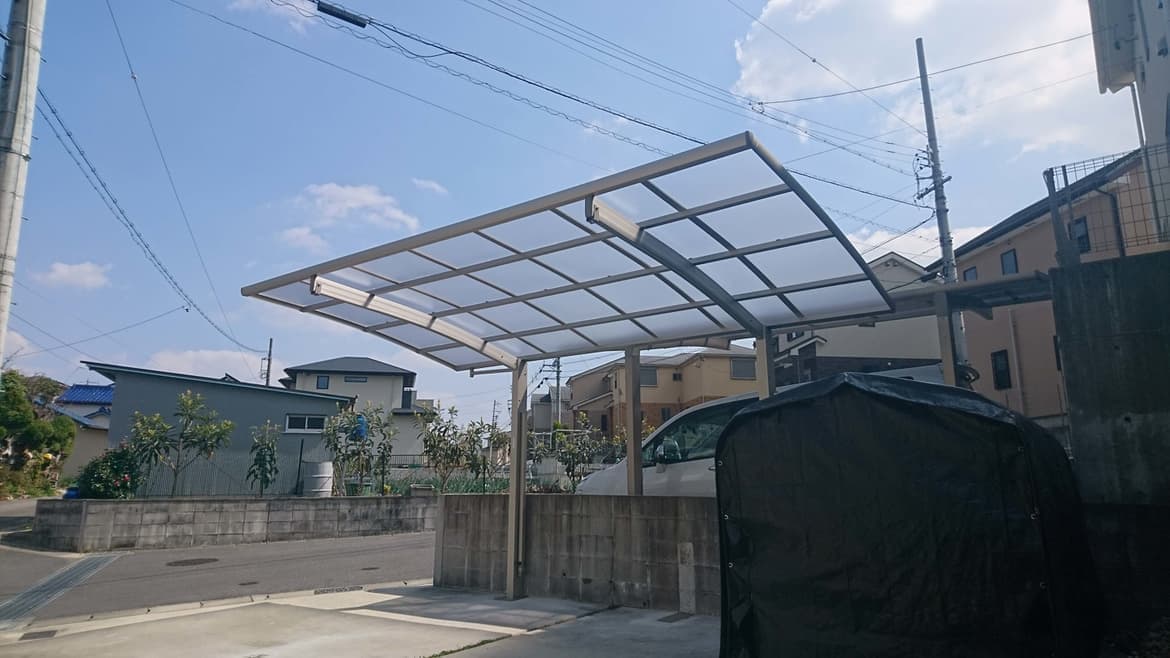カーポート新設工事 名古屋市東区 | カーポート修理ならエクステリアの窓口名古屋市東区