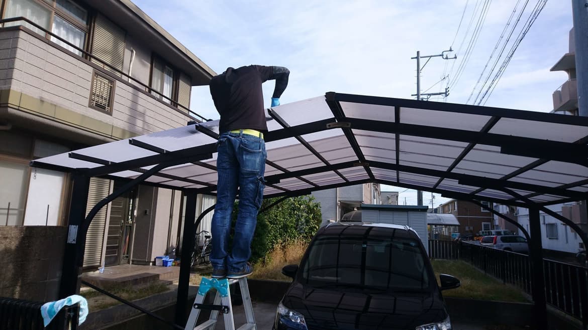 カーポート波板交換 名古屋市東区 | カーポート修理ならエクステリアの窓口名古屋市東区